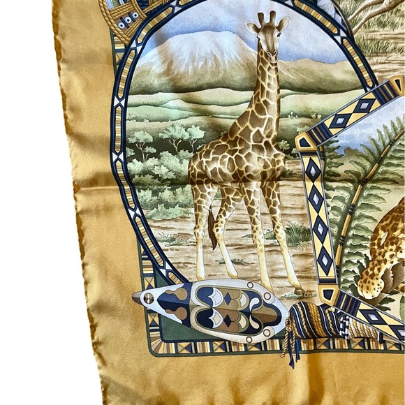 Vintage Salvatore Ferragamo Safari Print Silk Scarf - Picture 2 of 3